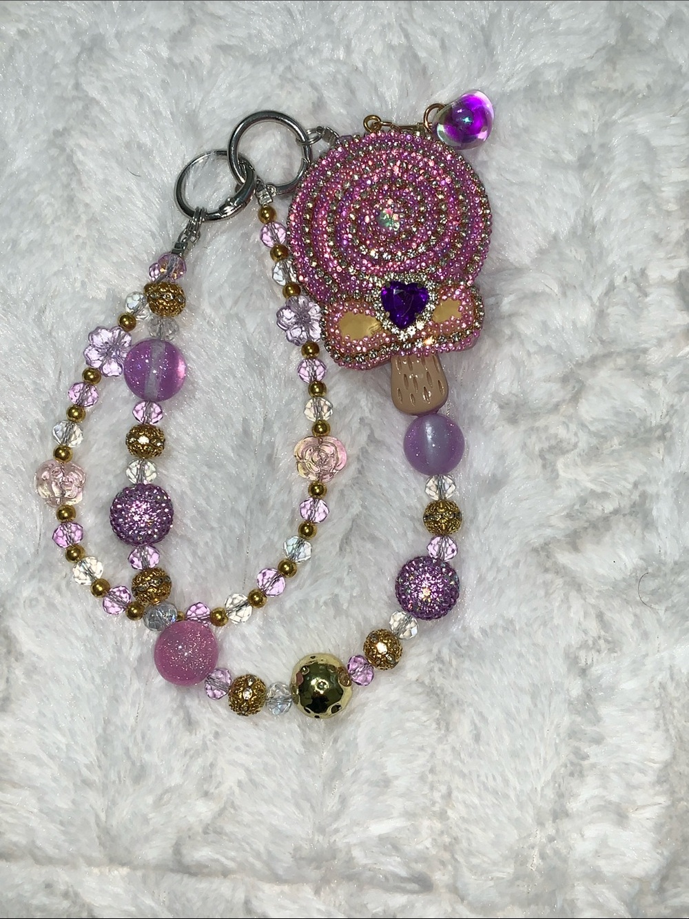 Beaded Lollipop Keychain Charm - Unbranded - Bag Charm